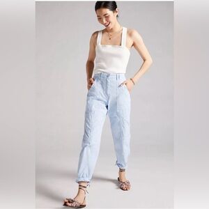 Maeve by Anthropologie Tapered Leg Cargo Pants Plus Size 16W Granola Girl KHAKI